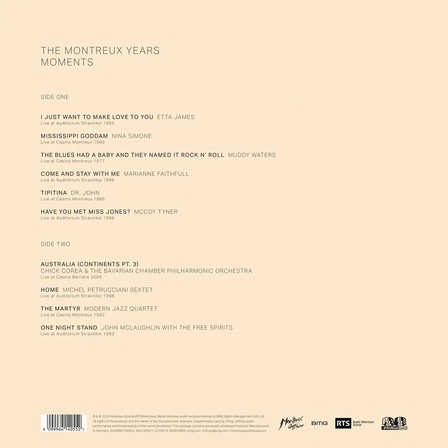 Moments - Volume 1, The Montreux Years, Vinyle